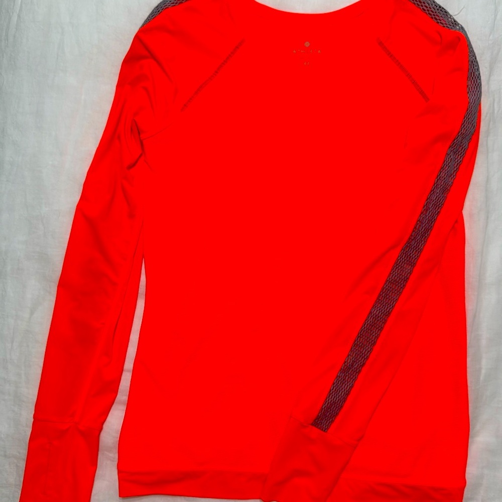 Athleta Bright Orange Mesh Top
